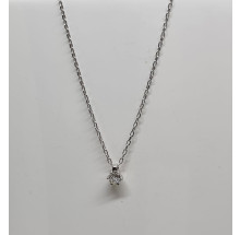Damen Halskette 585/- Weißgold mit einem Brillantanhänger 4D677W4-25