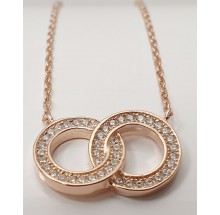 Damen Halskette mit verschlungenen Ringen  925/- Silber 157-78-r
